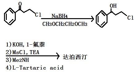 以3-氯苯丙酮為原料合成達泊西汀的路線